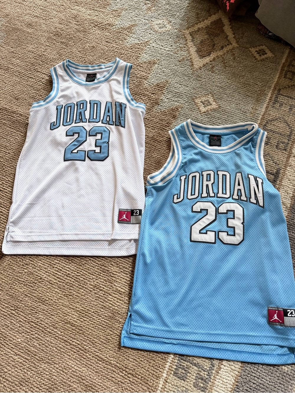 Jordan Kids' Basketball Jerseys - White & Light Blue